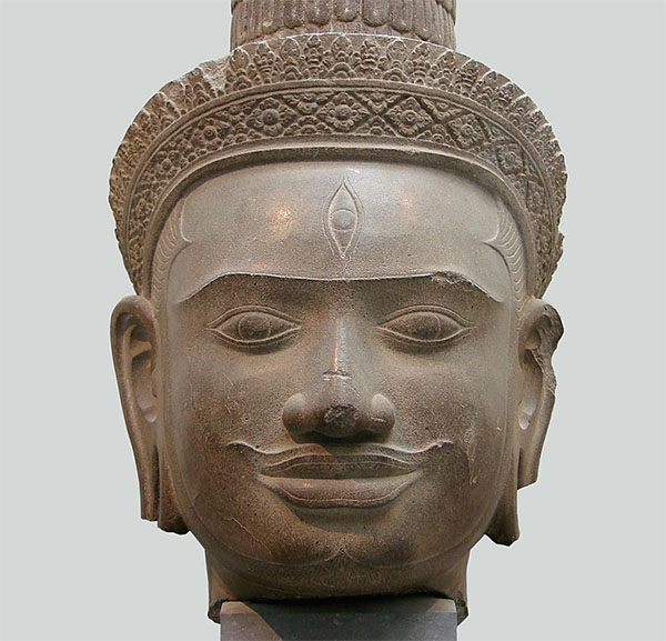 A Cambodian Shiva head showing a third eye